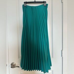 Zara Teal Pleated Green Skirt Size S
